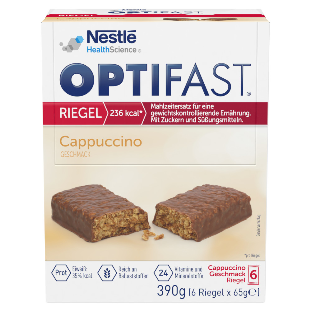 OPTIFAST RIEGEL Capuccino GESCHMACK 6X65 g