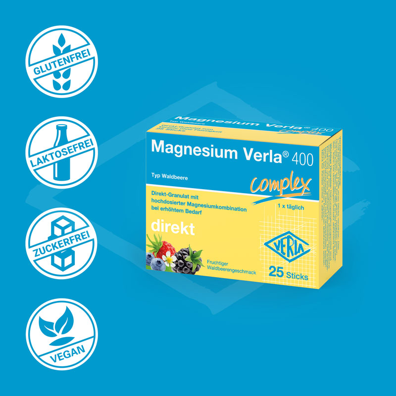 Magnesium Verla 400 complex Waldbeere 25 St Granulat