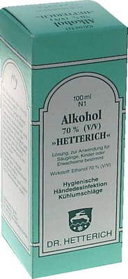 ALKOHOL 70% V/V Hetterich 500 ml Lösung