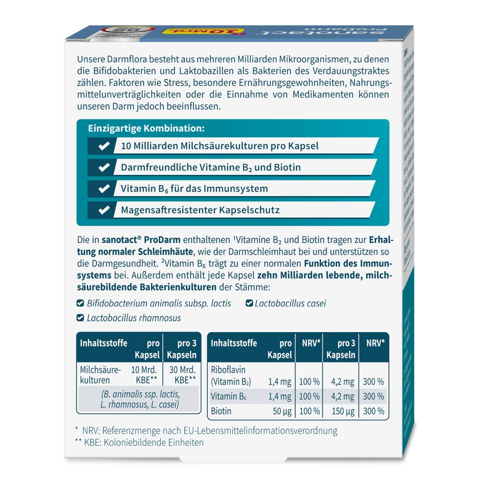 sanotact ProDarm 20 St Magensaftresistente Hartkapseln