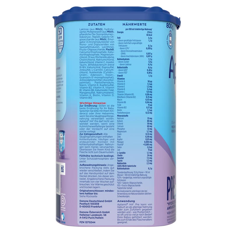 Aptamil HA PRE ANFANGSNAHRUNG 800 g Pulver