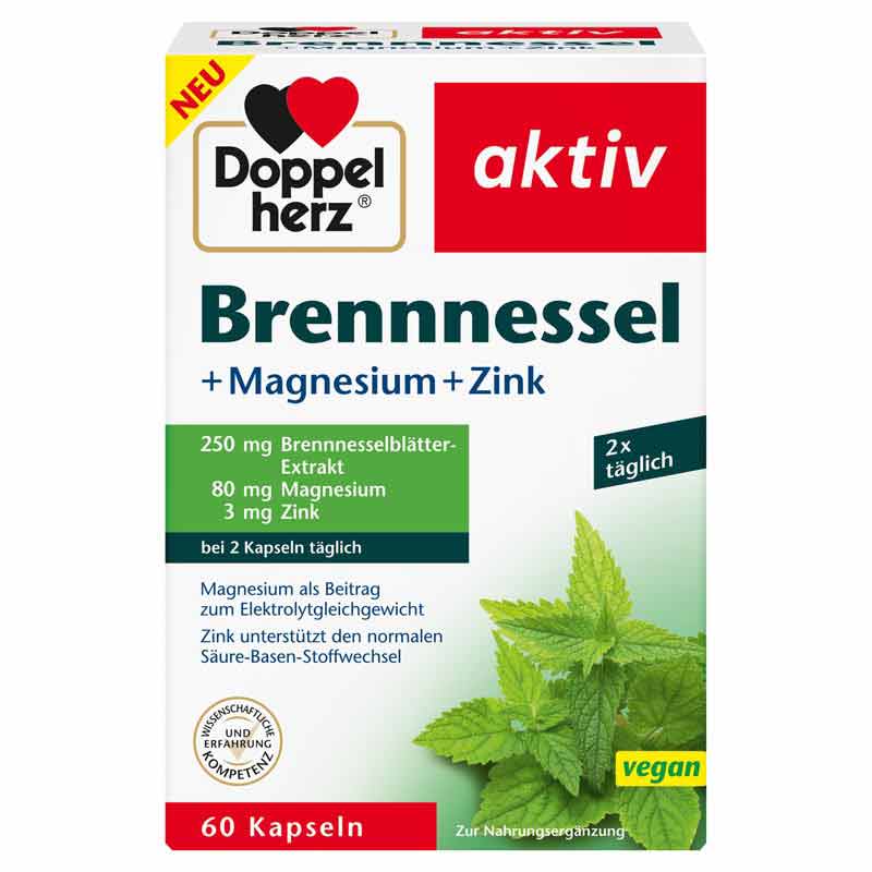 Doppelherz aktiv Brennnessel + Magnesium + Zink 60 St Kapseln