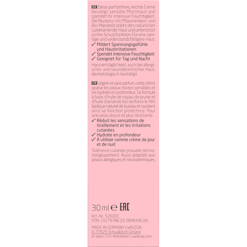 WELEDA Sensitiv Feuchtigkeitscreme Leicht Mandel 30 ml Creme
