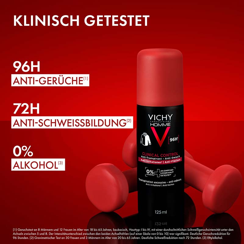 VICHY HOMME CLINICAL CONTROL 96H 2X125 ml Deospray