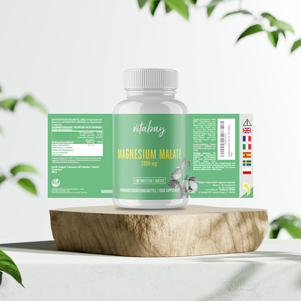 vitabay Magnesium Malate 1000 mg 180 St Tabletten