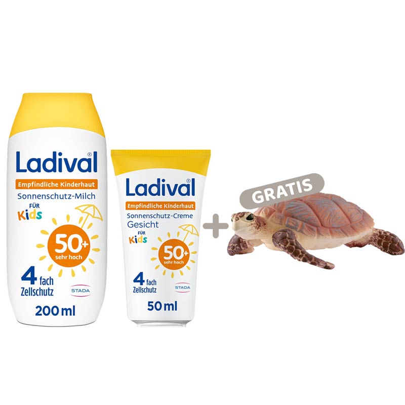 Ladival Kids Sonnenschutz SPF50+ Set plus Schleich Meeresschildkröte 1 St Sparset