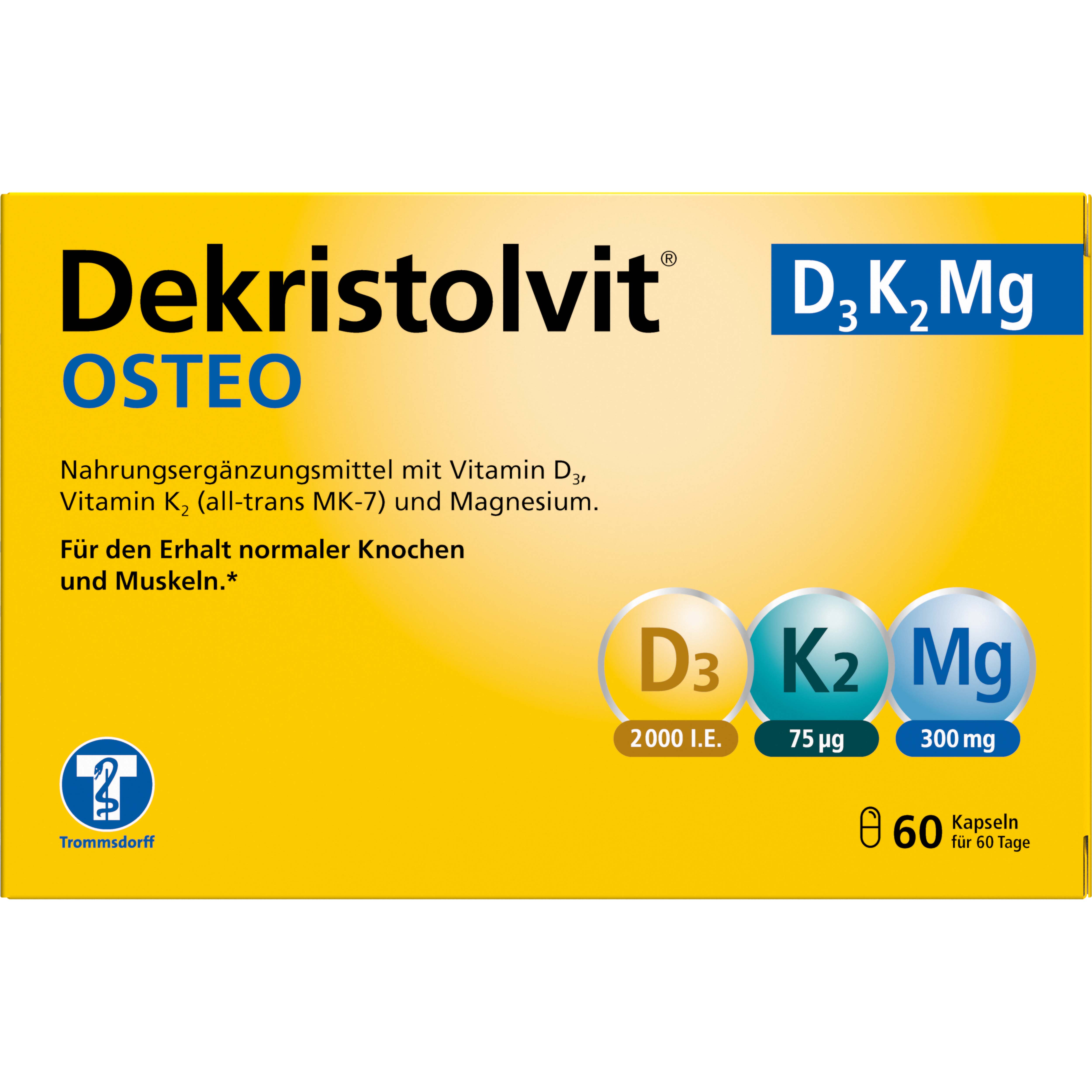 Dekristolvit OSTEO D3 K2 Mg 60 St Kapseln