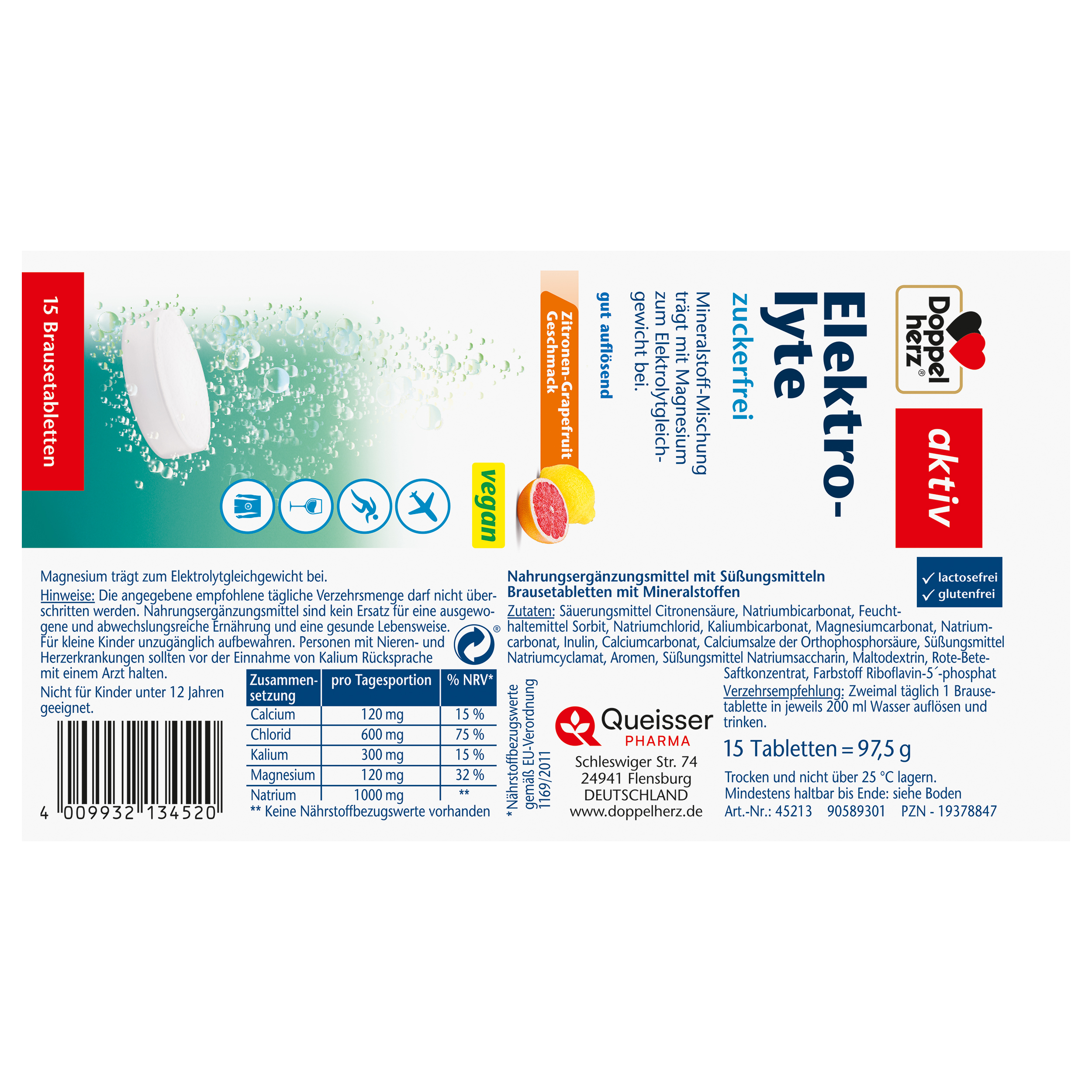 Doppelherz aktiv Elektrolyte zuckerfrei 15 St Brausetabletten