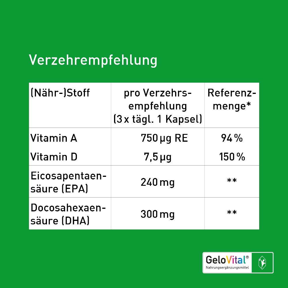 GeloVital Lebertrankapsel mit Vitamin A & Vitamin D 100 Stk. 100 St Kapseln