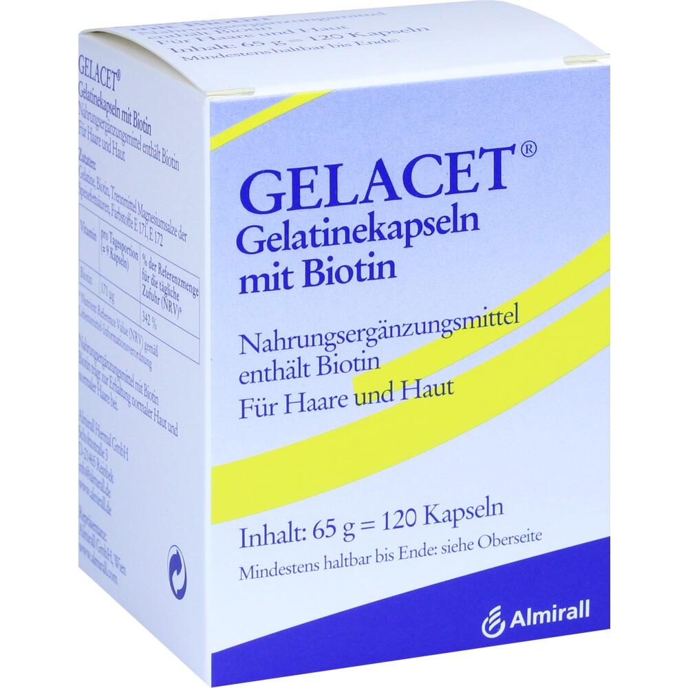 Gelacet Nahrungsergänzungsmittel mit Biotin 120 St Kapseln