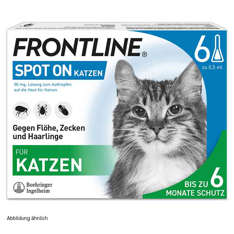 FRONTLINE SPOT-ON gegen Zecken und Flöhe für Katzen 6 St Lösung
