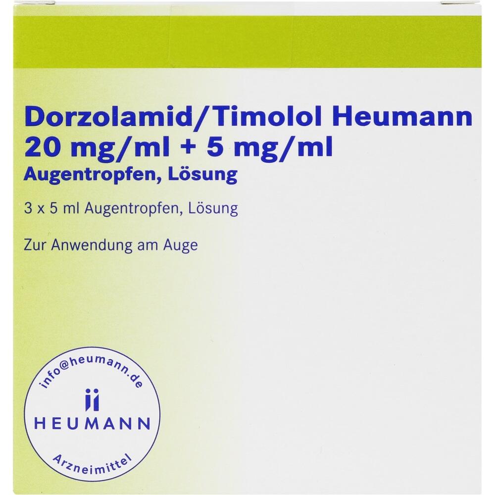 Dorzolamid/Timolol Heumann 20 mg/ml + 5 mg/ml 3X5 ml Augentropfen