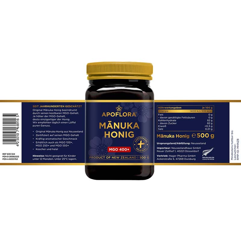 APOFLORA MANUKA HONIG MGO 400+ 500 g