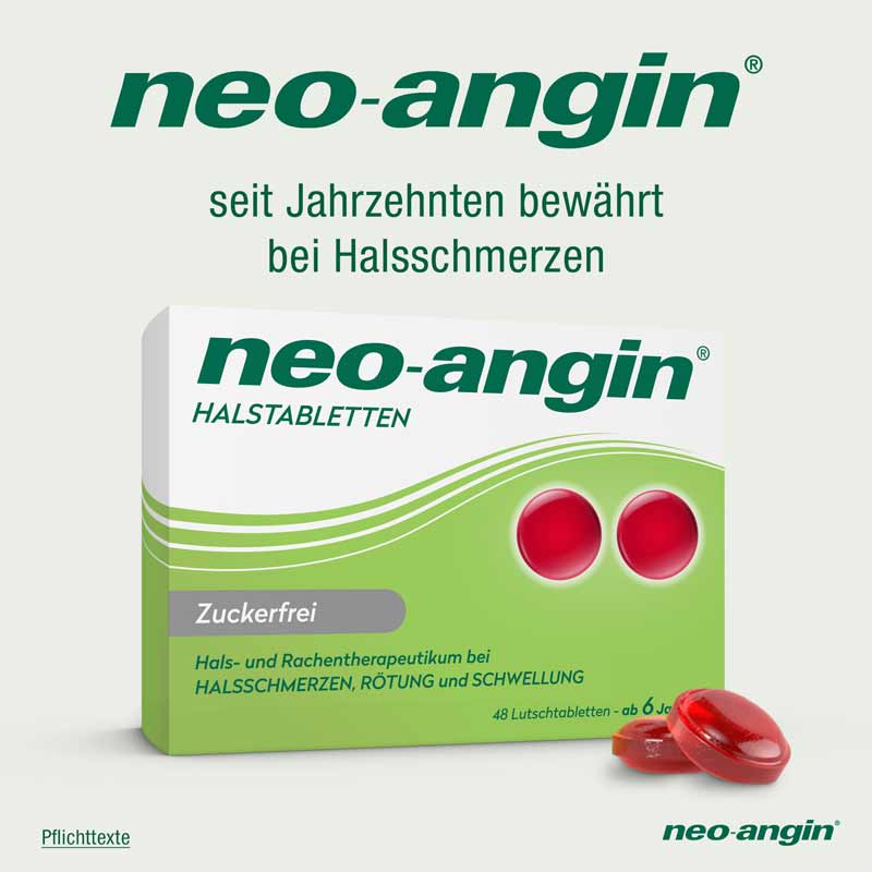 neo-angin HALSTABLETTEN Zuckerfrei 48 St Lutschtabletten
