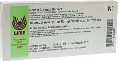 Iscucin crataegi Stärke B Ampullen 10X1 ml Ampullen