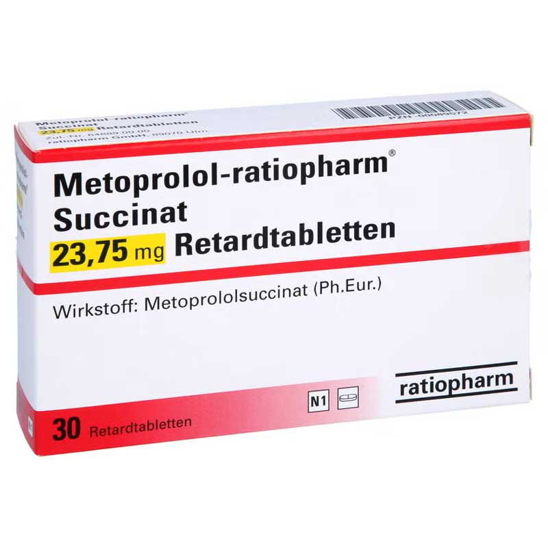 Metoprolol-ratiopharm Succinat 23,75mg 30 St Retard-Tabletten