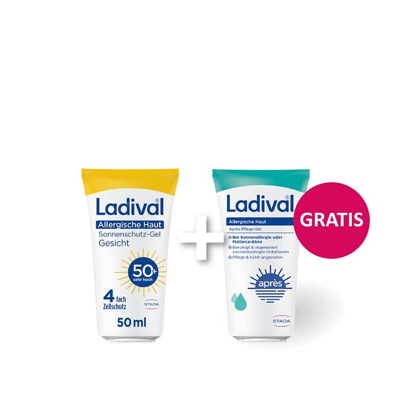 Ladival Allergische Haut Sonnenschutz-Gel LSF 50+: Sonnencreme für das Gesicht bei Sonnenallergie und Mallorca-Akne, mit 4-fach Zellschutz & Photolyase, 50ml
