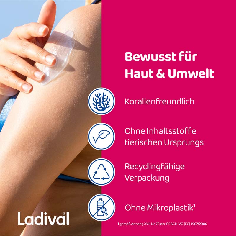 Ladival Sonnengestresste Haut Akut Spray, After Sun Repair für den Körper, regeneriert mit Photolyase, feuchtigkeitsspendend und kühlend, mit Panthenol und Vitamin E, 150ml