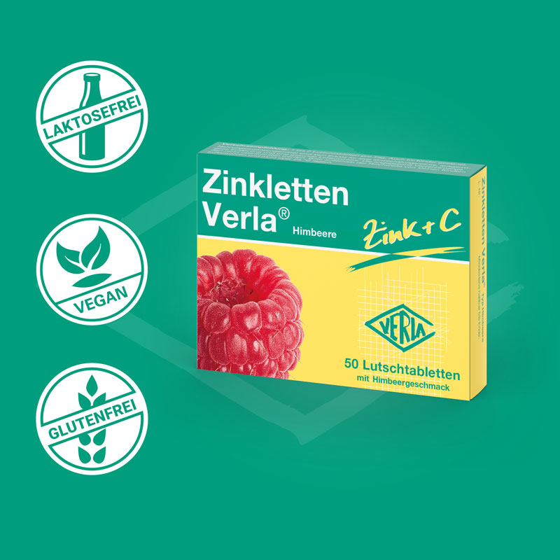 Zinkletten Verla Typ Himbeere  50 St Lutschtabletten