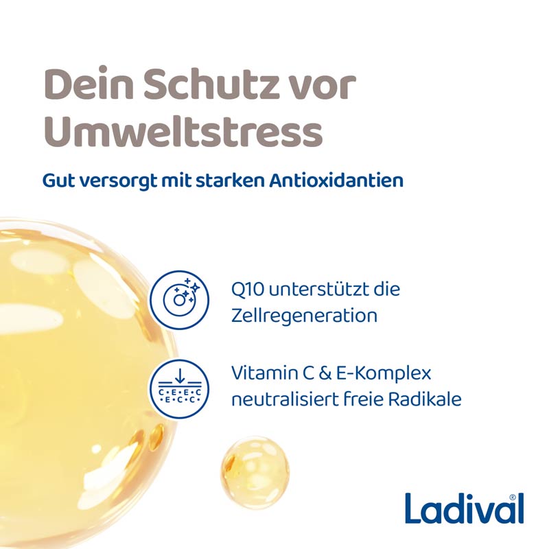 Ladival Antioxidativ Sonnenschutz-Creme Gesicht LSF 30: Sonnencreme mit Anti-Pollution-Komplex aus Vitamin C & E, mit 4-fach Zellschutz, schweißresistent, 50ml