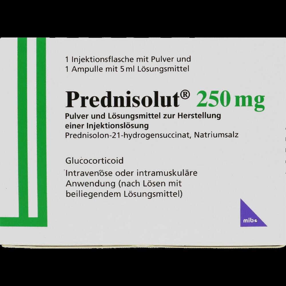 PREDNISOLUT 250 mg Plv.u.Lsm.z.H.e.Injektionslsg. 1 St Pulver u. Lösungsmittel zur Herstellung einer Injektionslsg.