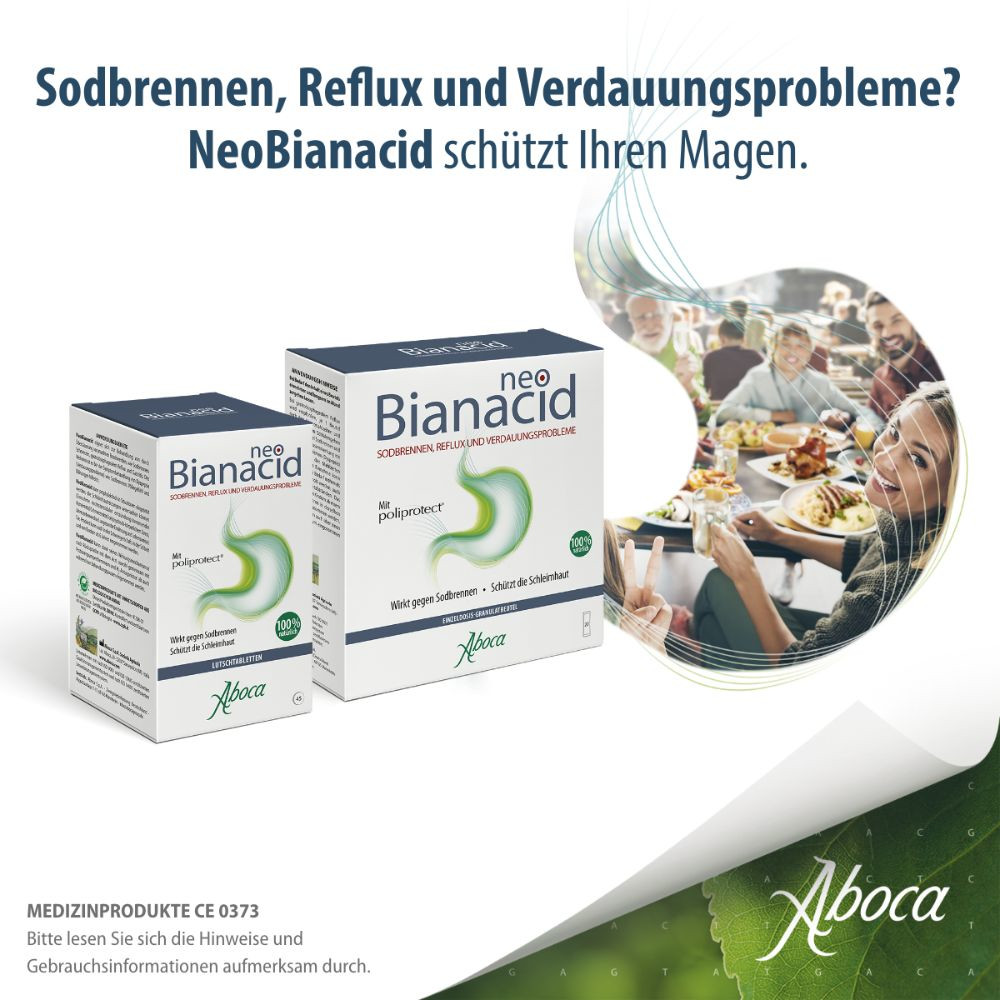 neoBianacid bei Sodbrennen, Reflux und Verdauungsproblemen 45 St Lutschtabletten