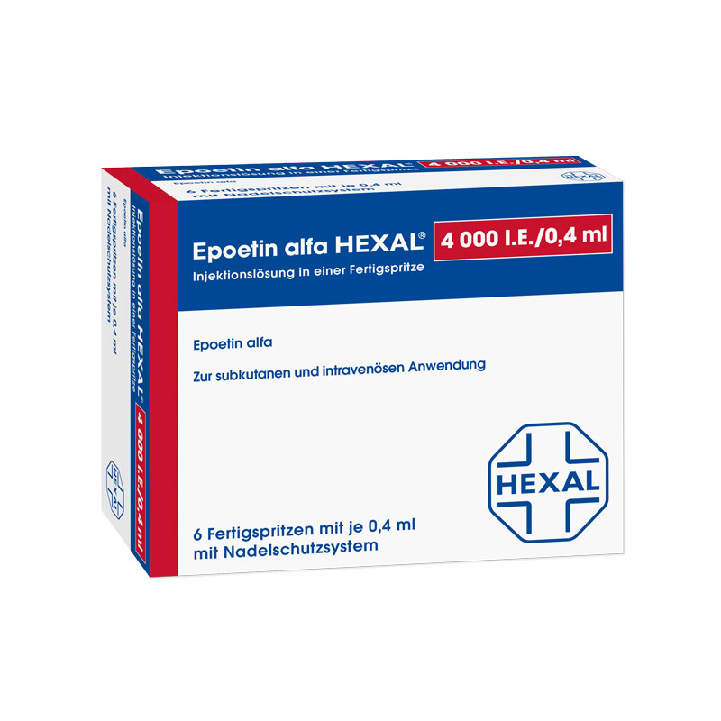 Epoetin alfa HEXAL 4000 I.E./0,4 ml 6X0.4 ml Fertigspritzen