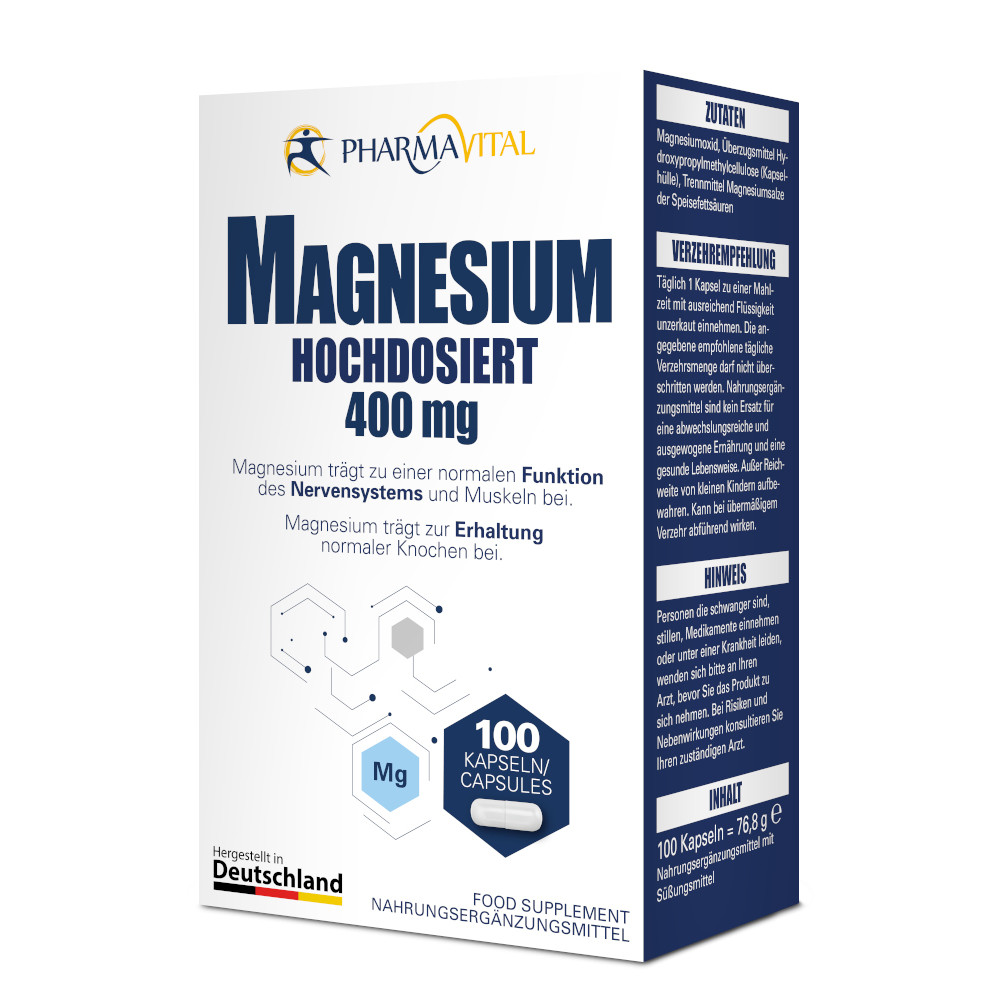 MAGNESIUM 400 mg hochdosiert 100 St Kapseln