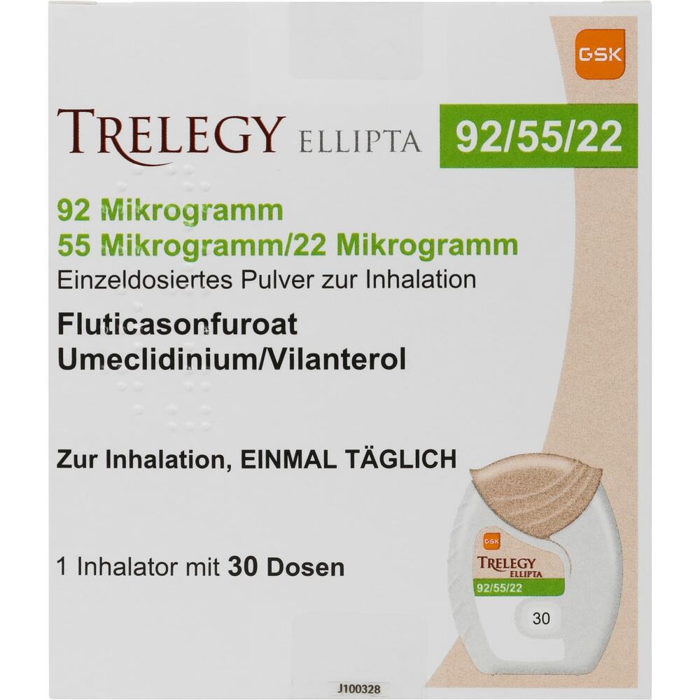 TRELEGY Ellipta 92 µg/55 µg/22 µg Dosis 30ED 1 St Inhalationspulver