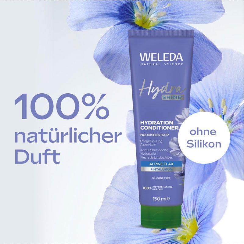 Weleda Hydra Shine Pflegespülung Alpen-Lein 150 ml Haarspülung