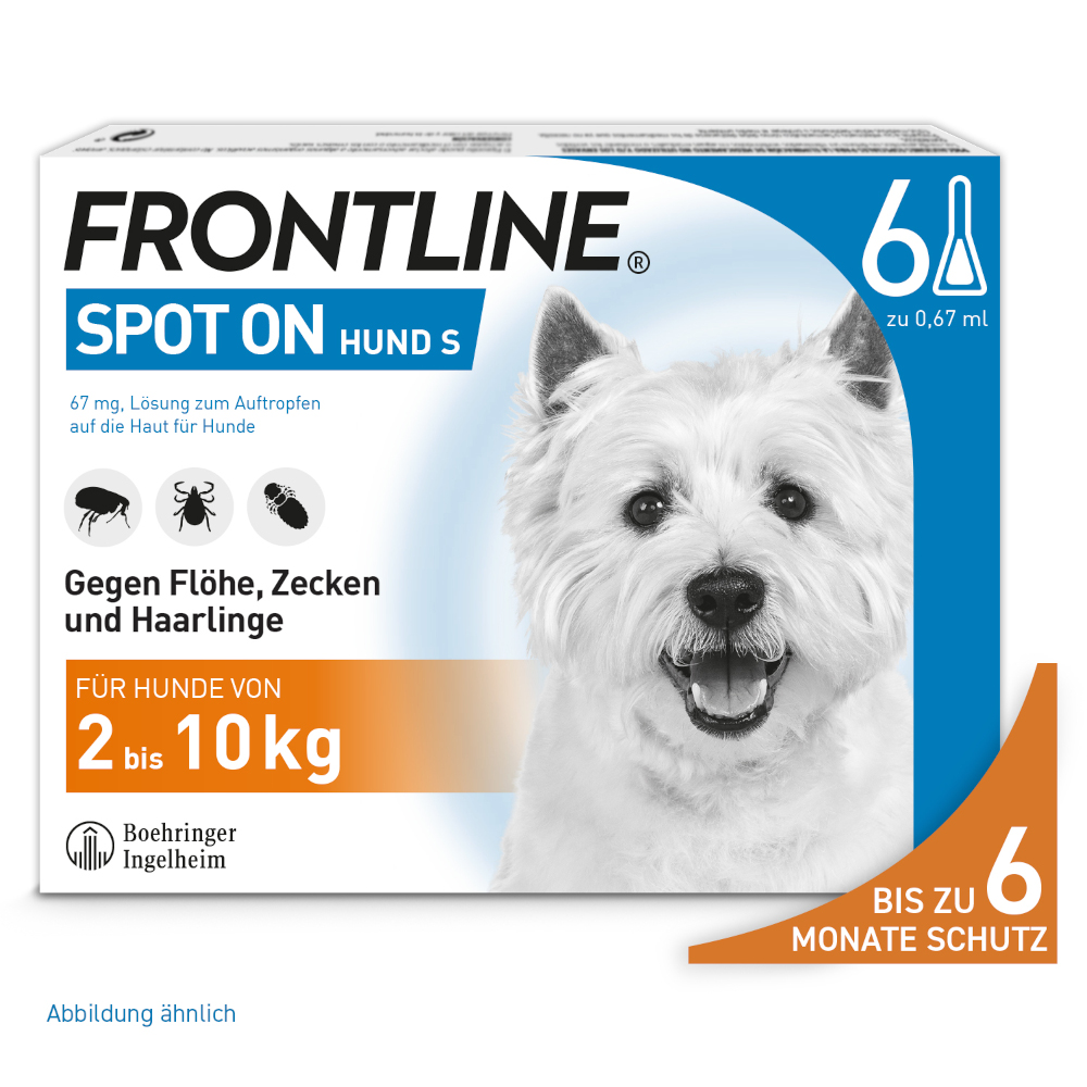 FRONTLINE SPOT-ON gegen Zecken, Flöhe und Haarlinge für Hunde S (2-10 kg)  6 St Lösung