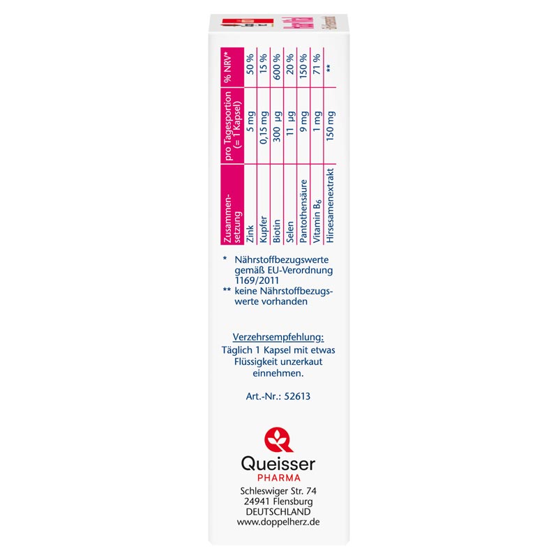 Doppelherz aktiv Haar Vital + Zink  + Hirsesamenextrakt 30 St Kapseln