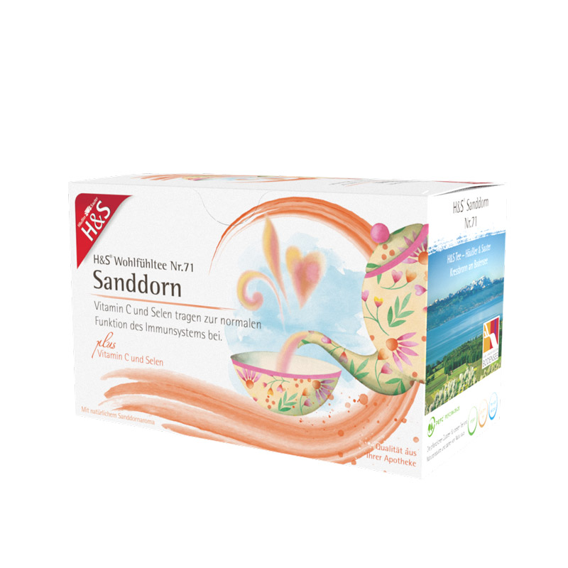 H&S Wohlfühltee Sanddorn mit Vitamin C + Selen 20X2.5 g Filterbeutel