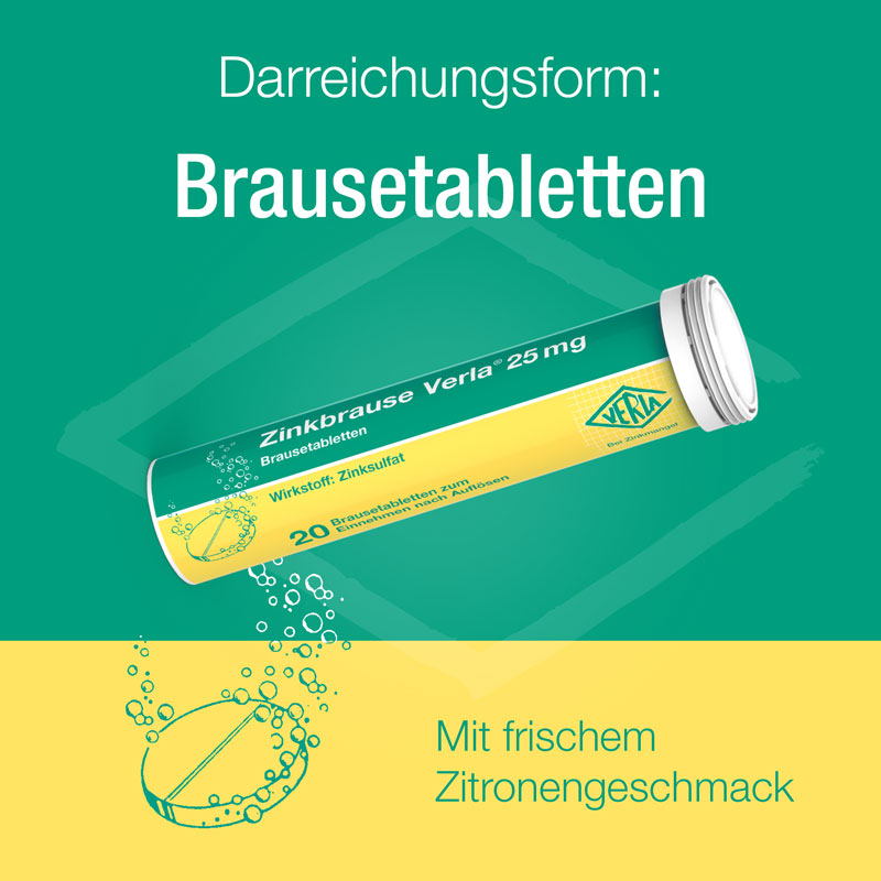 Zinkbrause Verla 25mg 20 St Brausetabletten