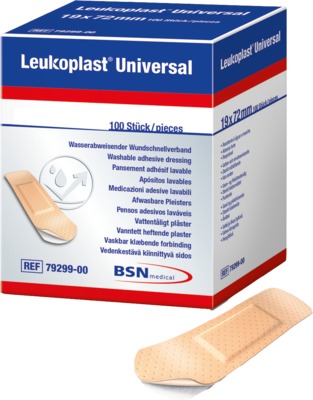 LEUKOPLAST Universal Injektionspflaster Strips 19x40 mm 100 St Pflaster