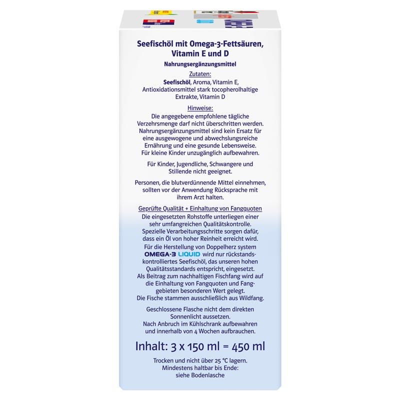 Doppelherz system OMEGA - 3 LIQUID 3X150 ml Flüssigkeit