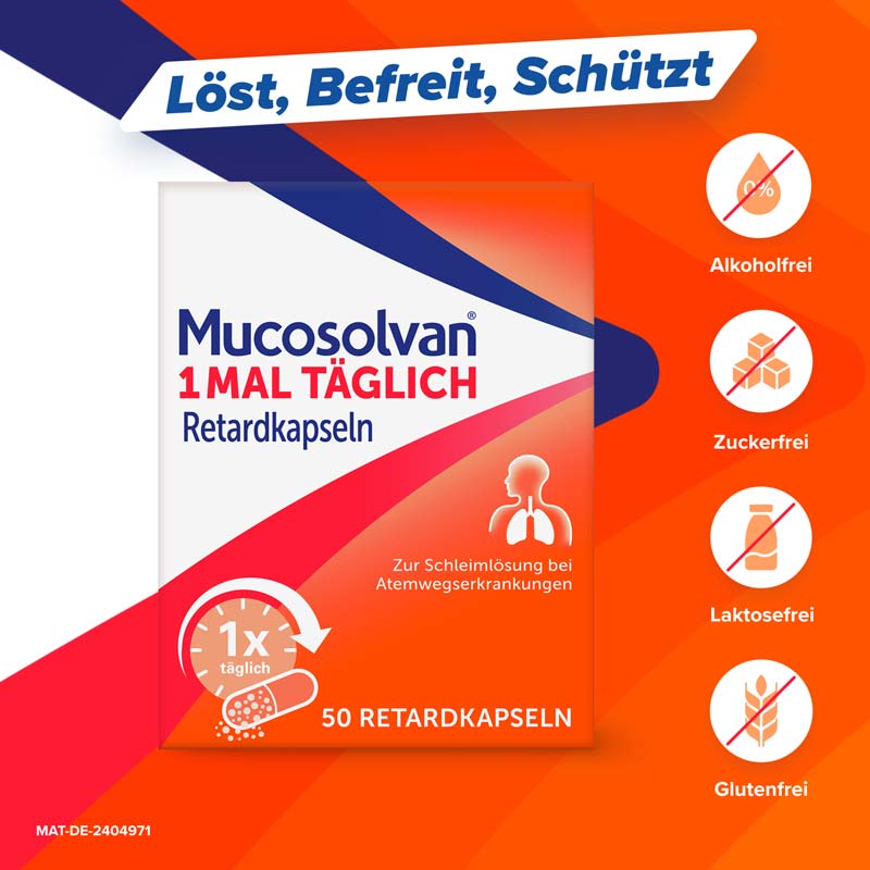Mucosolvan 1MAL TÄGLICH Retardkapseln Schleimlöser  50 St Retard-Kapseln