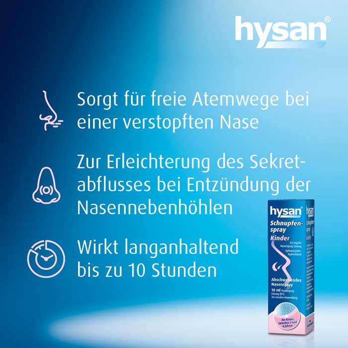 HYSAN Schnupfenspray Kinder 0,5mg/ml 10 ml Nasenspray