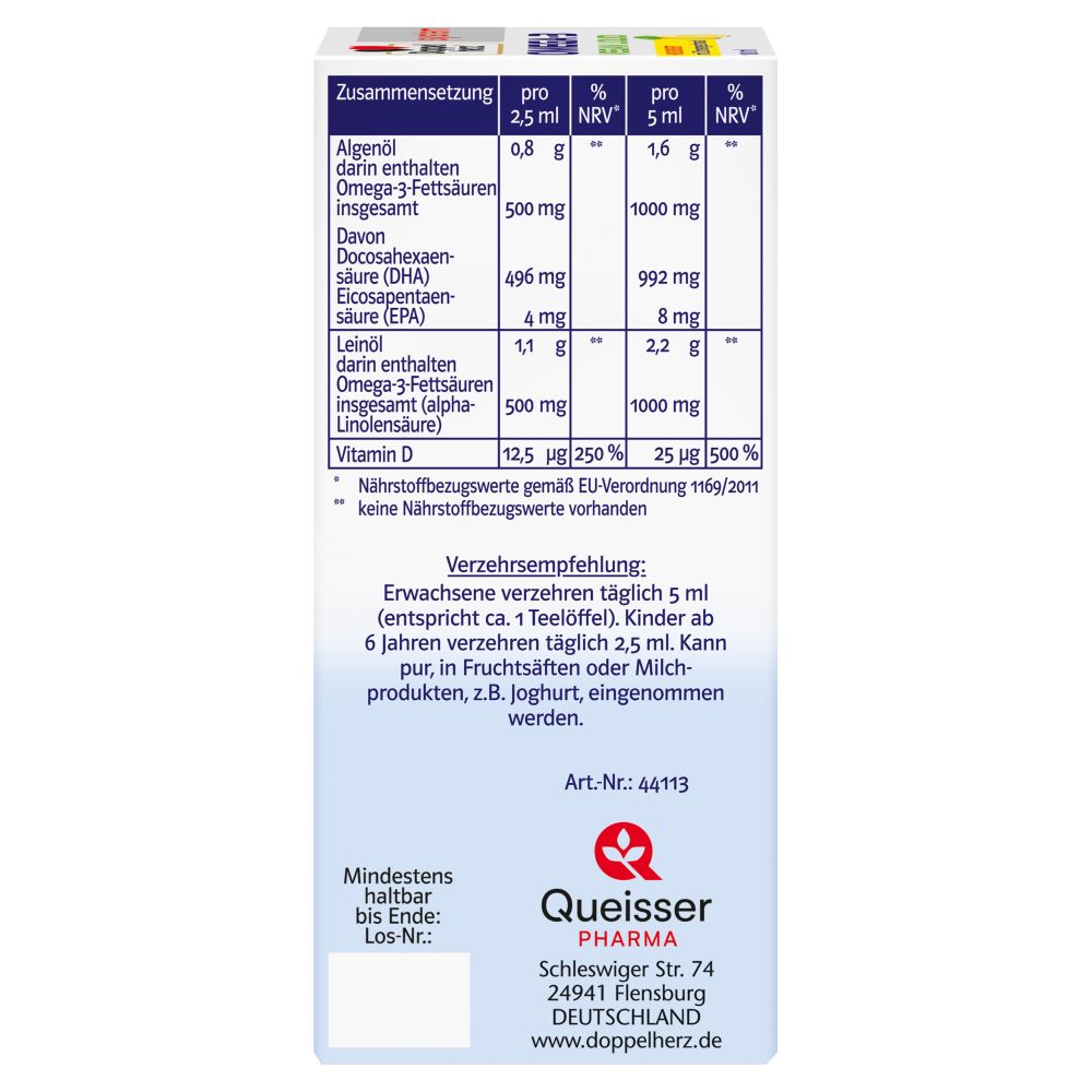 Doppelherz system OMEGA-3 VEGAN LIQUID 2000 100 ml Flüssigkeit