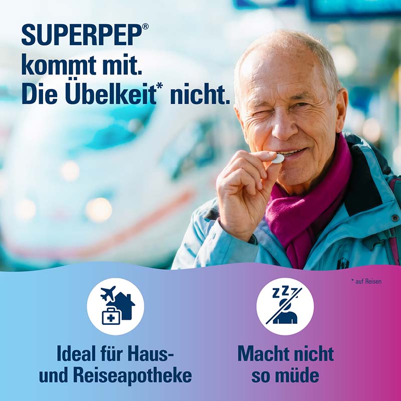 SUPERPEP Reise Kaugummi-Dragées 20 mg 10 St Kaugummi