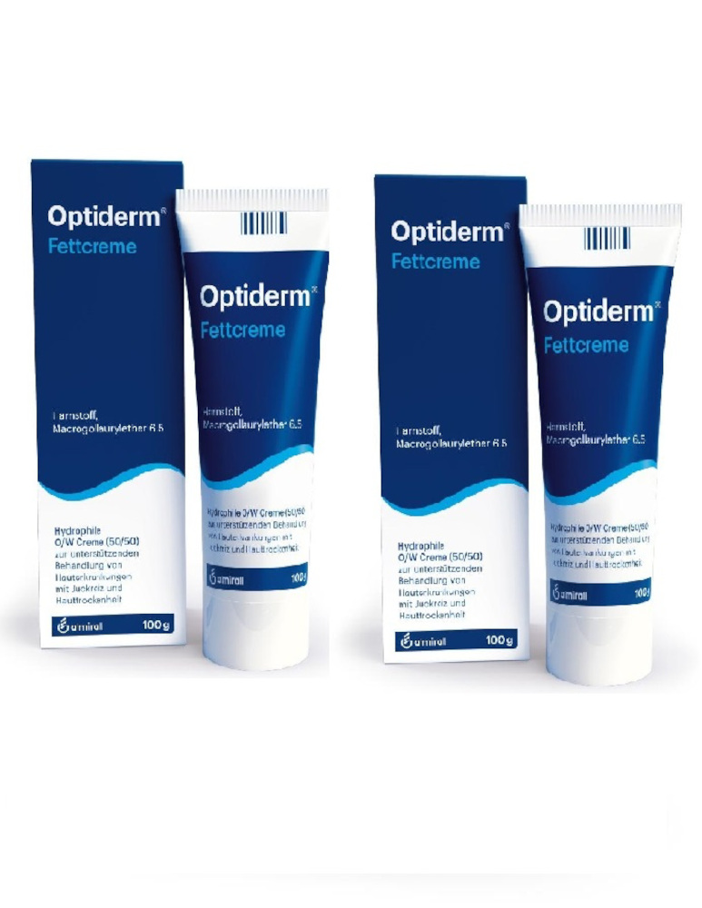 Optiderm Fettcreme bei Juckreiz und trockener Haut 2X100 g Creme