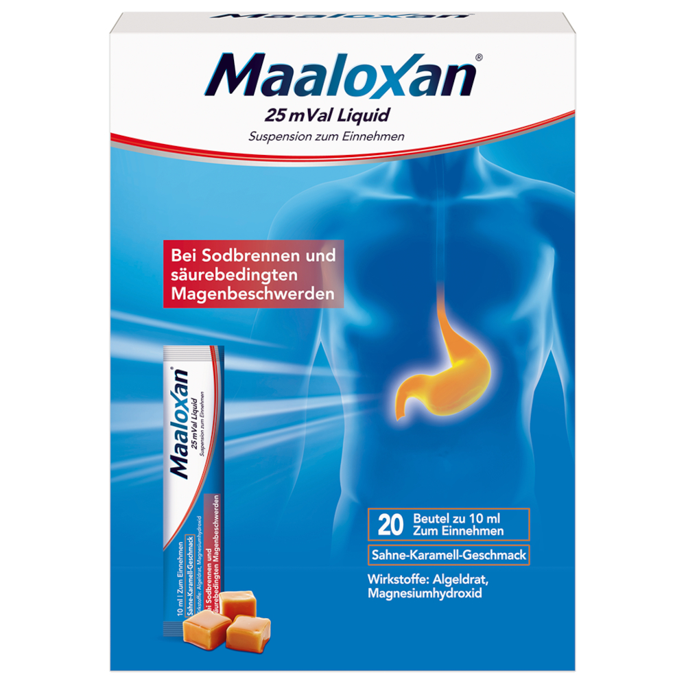 MAALOXAN Liquid bei Sodbrennen & Magenschmerzen 20X10 ml Suspension