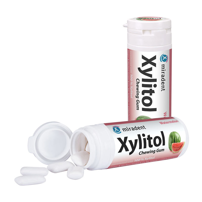 miradent Xylitol Chewing Gum Wassermelone 30 St Kaugummi