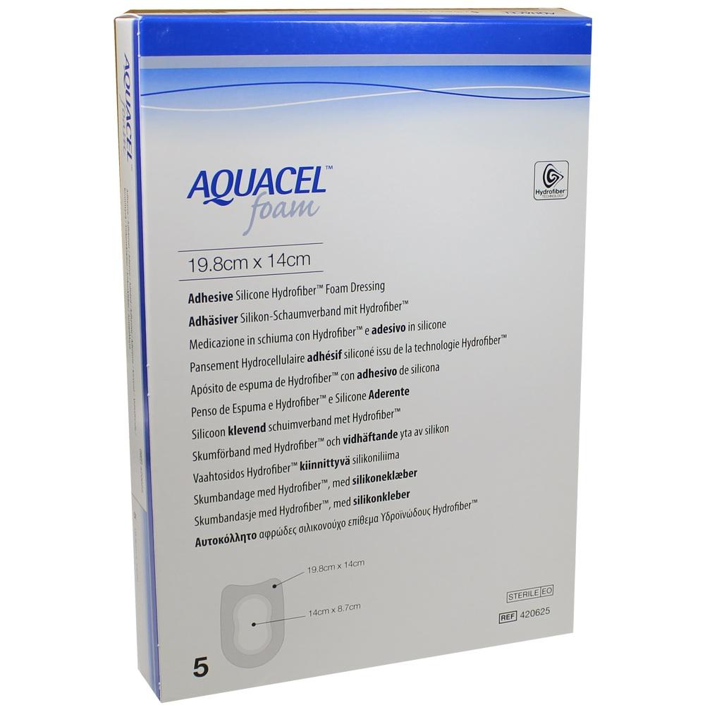 AQUACEL Foam adhäsiv Ferse 14x19,8 cm Verband 5 St Verband