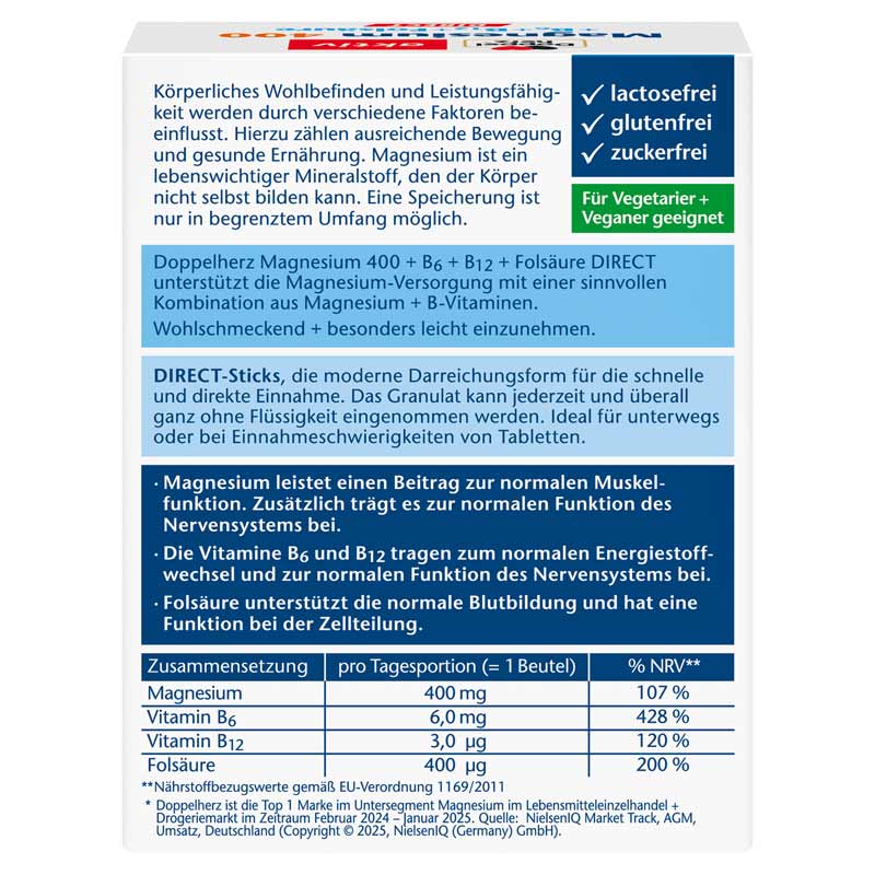 Doppelherz aktiv Magnesium +B Vitamine DIRECT 20 St Pellets