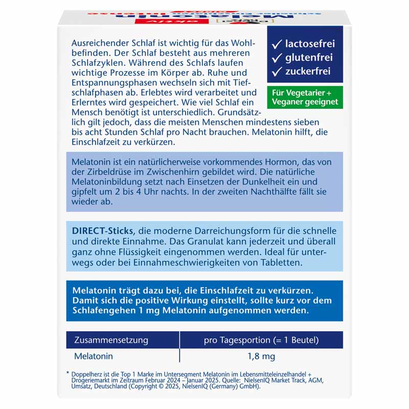 Doppelherz aktiv Melatonin Schneller Einschlafen DIRECT 20 St Pellets
