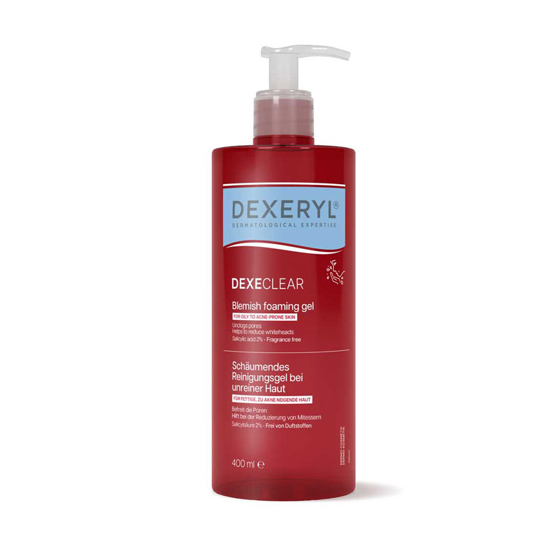 DEXECLEAR schäumendes Reinigungsgel bei unreiner Haut 400 ml Gel