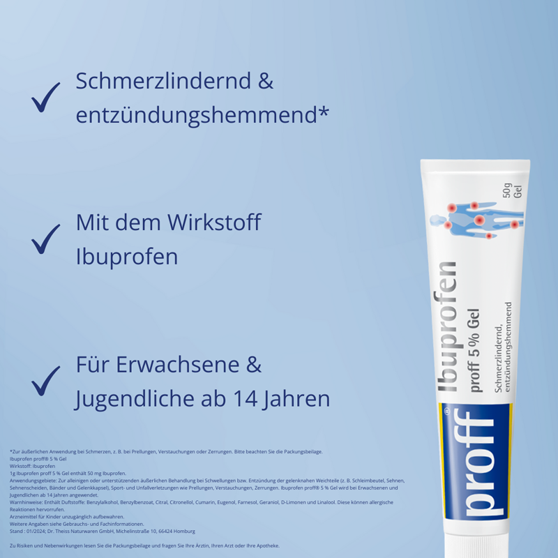 Ibuprofen proff 5% 50 g Gel