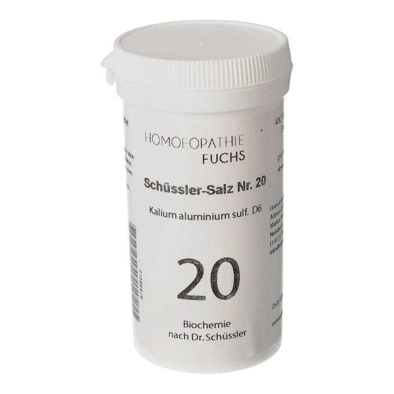 HOMOEOPATHIEFUCHS Schüssler-Salz Nummer 20 Kalium aluminium sulfat D6 Biochemie 400 St Tabletten