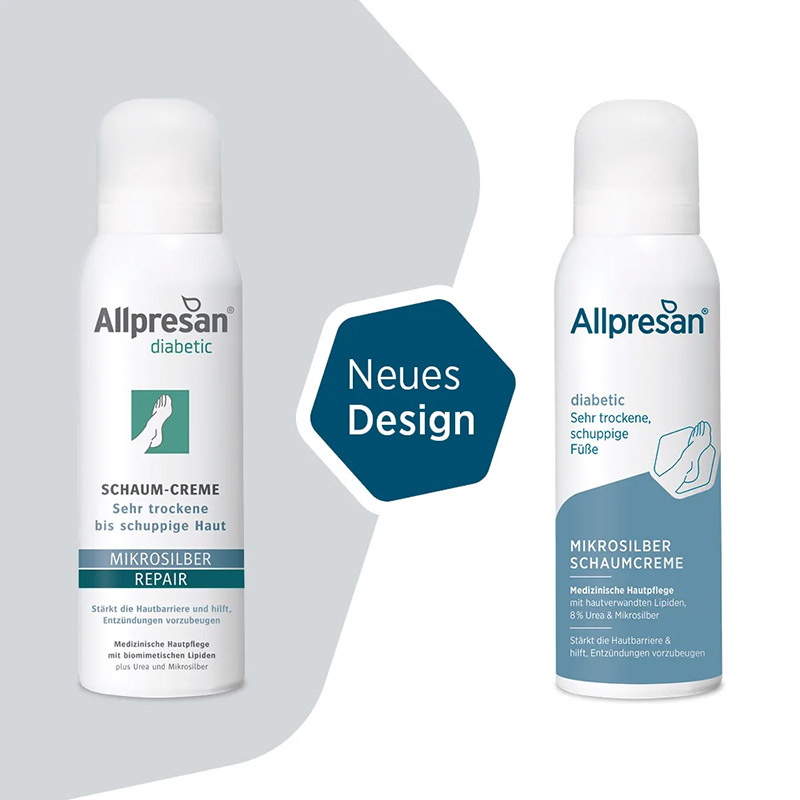 Allpresan diabetic MIKROSILBER REPAIR Schaum-Creme 125 ml Schaum